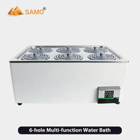 Bain-marie de laboratoire SAMO 8L à 6 trous, 1200W, chauffage rapide, bain-marie thermostaté en acier inoxydable 304, 110-230V