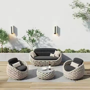 Ensemble <span class=keywords><strong>de</strong></span> canapés d'extérieur modernes et légers en osier <span class=keywords><strong>de</strong></span> Foshan, imperméables, portables, style pouf, pour application en ferme - Product Image 5