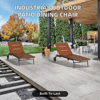 Chaise de salle à manger moderne et confortable pour jardin et terrasse, avec assise et dossier en alliage d'aluminium, durable pour cour, parc, hôtel