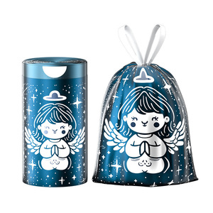 Oukais Garbage Bags Starry Blue Drawstring Thickened Household Kitchen Trash Bag Multipurpose One Time Use - Product Image 2