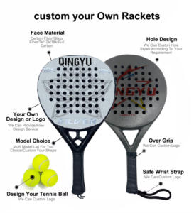 Raquette de tennis à pagaie en fibre de carbone OEM, meilleure vente, Power Lite Pop, raquette de paddleball avec surface de tennis 24K pour tennis de plage - Product Image 3