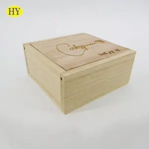 Factory Wholesale Custom Bamboo Wood Gift Wooden Boxes With Slide Lid