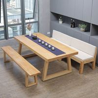 Mobilier de chambre Ensemble moderne 4 chaises, banquettes, tables à manger Ensemble 4 chaises avec 4 chaises Banc en bois