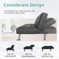 Fauteuil en Cuir Multifonctionnel au Design Moderne, Canapé-Lit Pliant, Canapé Rembourré Gonflable en Gros pour Chambre et Salon