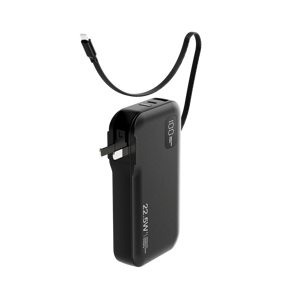 2-in-1 Power Bank with AC Wall <b>Plug</b> and Retractable <b>USB</b>-<b>C</b> Cable, 22.5W Fast <b>Charging</b> Portable Charger with Digital Display - Product Image 3