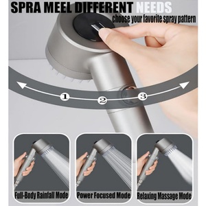 3 <b>Spray</b> Modes High Pressure Detachable Showerhead with Scalp Massager Pause Switch Handheld Shower Head <b>Set</b> with Filter - Product Image 2