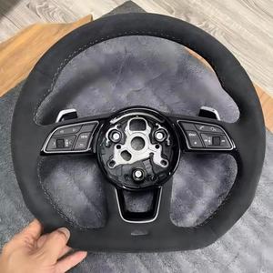 Volant de voiture personnalisé en cuir et fibre de carbone avec bouton de mode pour <span class=keywords><strong>Audi</strong></span> 2014 <span class=keywords><strong>2015</strong></span> A3 S3 S8 R8 RS3 S6 S7 A4 A5 A6 A7 C7 Q3 <span class=keywords><strong>Q5</strong></span> - Product Image 6