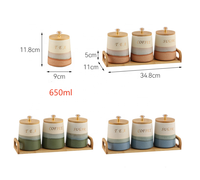 Ensemble de pots hermétiques en céramique de luxe nordique, bocaux de rangement pour la cuisine, récipients à thé et café, organisateur de maison haut de gamme