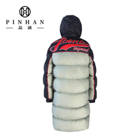 Vestes longues matelassées pour hommes en tissu membrane imperméable isolant pour l'hiver, avec capuche à bandes