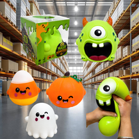 Halloween : 4 kits de jouets Squishies géants et géolosques en forme de monstre fantôme, doux à presser, anti-stress et sensoriels