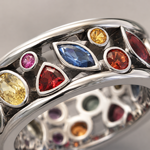 Anello con Design Geometrico Traforato, Stile Colorato per Donne - Product Image 5