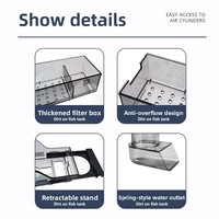 Boîte de filtration rectangulaire réglable multicouche pour aquarium, système de filtration supérieur pour aquarium