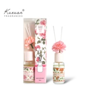 Désodorisant en verre ambré 30ml pour la décoration intérieure, ensemble de diffuseurs d'arômes en fibre, avec fleur