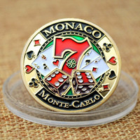 Nail Art — pièce de monnaie Souvenir en or, pièce de Poker, en émail doux, monkey
