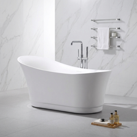 Bañera Acrílica Ovalada Moderna Blanca de 1.7m, de Diseño OEM, con Hidromasaje de Burbujas y Aire, para Uso en Interiores de Hoteles