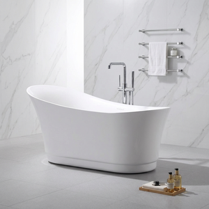 Baignoire autoportante ovale moderne en acrylique blanc de 1,7 m, tendance, OEM, avec massage à bulles et hydro-massage pour usage intérieur en hôtel - Product Image 3