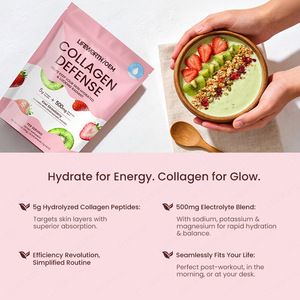 Integratore per la Difesa del Collagene e lo Schiarimento della Pelle per Adulti, Polvere di Elettroliti - Bustine Idratanti al Kiwi e Fragola con Biotina - Product Image 2