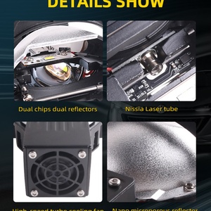 Factory Discount 3 Inch A6L Car Bi LED Laser Projector Lens Headlights 54w 74w 6000K Super Bright Auto Headlight for Car Motor - Product Image 5