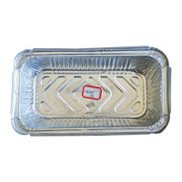 Conteneur alimentaire jetable en aluminium de 1 lb (670 ml) avec couvercle, forme rectangulaire, moule à pain en aluminium avec couvercle en carton