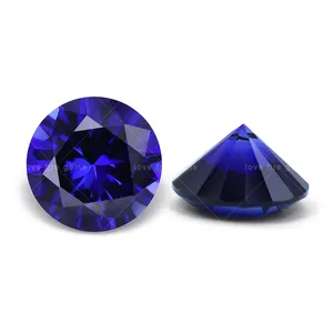 3-10mm all sizes wholesale 34# blue sapphire corundum round brilliant cut stone synthetic corundum
