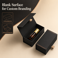 Boîte d'emballage de parfum de luxe personnalisée avec couvercle à rabat, ruban de tirage et insert protecteur pour coffrets cadeaux de parfums sur mesure