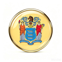 GREPAS GIFTS Épinglette drapeau du New Jersey de 1 pouce de diamètre, forme ronde, pour chapeau, thème patriotique mondial
