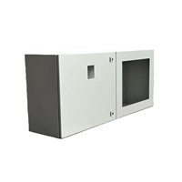 Armoire de commande électrique murale à double porte personnalisée avec écran tactile HMI et boîtier de panneau d'instruments
