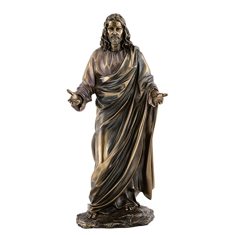 Antike Guss metall religiöse Skulptur Bronze Jesus Christus Statue für Garten