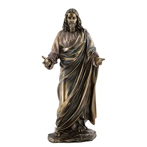 Antique Casting metal religious sculpture bronze Jesus Christ statue for garden