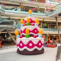 Gâteau d'anniversaire gonflable géant commercial décoration 16ft haut gâteau de Noël gonflable en tissu Oxford