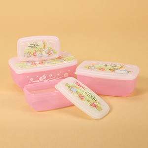 Ensemble de 4 boîtes alimentaires pour enfants d'âge scolaire, contenants de stockage alimentaire, 4 en 1, boîtes à goûter pour enfants avec impression de dessins animés personnalisés - Product Image 4