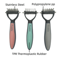 Ensemble d'outils de toilettage pour animaux de compagnie en gros, multicolores, neufs, de luxe, écologiques, en plastique et acier inoxydable, comprenant des ciseaux, une brosse et un peigne à poils