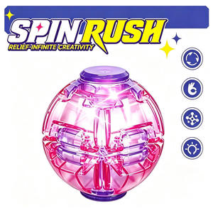 Juguete Antiestrés LED Luminoso Giratorio Deformable de Silicona ABS, Bola Giratoria Fidget Gyro, 6x6x6cm, 4 Colores, Caja de Regalo - Product Image 2