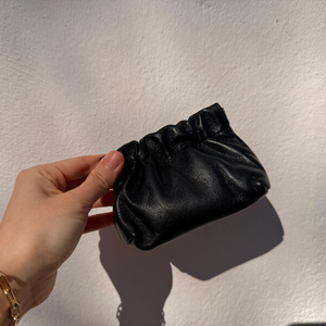 <span class=keywords><strong>Porte</strong></span>-<span class=keywords><strong>monnaie</strong></span> personnalisé noir en cuir souple, mini pochette bouffante à fermeture pression, portefeuille à volants avec fermeture à bouton-pression, <span class=keywords><strong>porte</strong></span>-<span class=keywords><strong>monnaie</strong></span> magique à fermeture rapide - Product Image 3