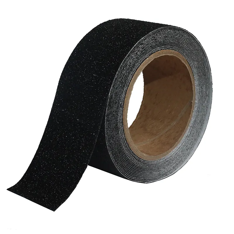 Fita adesiva preta antiderrapante, fita adesiva preta e antiderrapante de pvc para ambientes internos e externos, fita adesiva para escadas