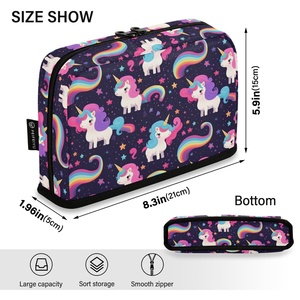 Kawaii Large Capacity Student Stand <b>up</b> Pen Holder Stationery Storage Bag Custom Print Unicorn Girls Pencil Case for Children - Product Image 3