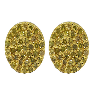 Elegant Modern Round Earrings With Lab Grown Diamonds In 10K Gold Luxury Jewelry for Weddings Parties and Special Occasions - Product Image 4