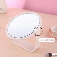 Vente en gros Table double face en paille de blé Table pliante de maquillage de voyage Miroir de courtoisie rotatif de bureau