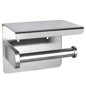 Porte-<span class=keywords><strong>papier</strong></span> toilette mural en acier inoxydable, nouveau support, pour rouleau de <span class=keywords><strong>papier</strong></span> toilette et téléphone, boîtes de mouchoirs avec étagère de rangement - Product Image 1
