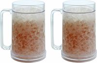 Chopes à bière classiques de 16 oz, réfrigérables, à double paroi, avec gel, verres Frosty Freezer avec poignée, transparents