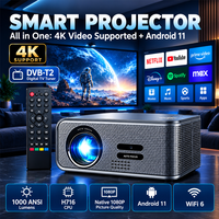 Smart-Projektor Native 1080P HD 4K Android Smart WLAN Heimkino-Projektoren Präsentationsgeräte DVB-T2 Digital-TV