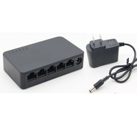Sakelar jaringan tidak dapat dikelola 5 port DC 5V 100Mbps sakelar jaringan plastik