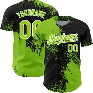 Imprimir camisetas de béisbol personalizadas con botones hacia abajo rojo azul marino personalizado Hip Hop camisetas de béisbol cosido nombre Número Logo para Unisex - Product Image 2