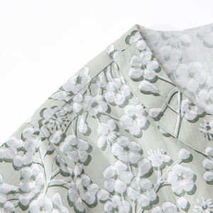 Logo de motif de couleur personnalisé 100% coton chemisiers pour femmes lâche à manches courtes - Product Image 5