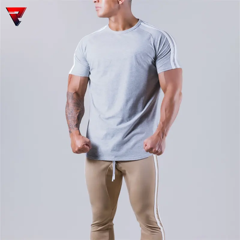 Custom Training Muscle Fit Quick Dry Polyester Black Sport Wear Men'S Short Sleeve T Shirt
