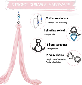 Hamac de <span class=keywords><strong>yoga</strong></span> <span class=keywords><strong>aérien</strong></span>, balançoire d'inversion - <span class=keywords><strong>Matériel</strong></span> en nylon 2,6 m x 8 m, portable et durable - Product Image 2