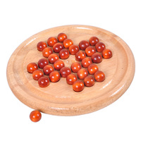 Jeu de solitaire en bois promotionnel, casse-tête classique, jeu de société, jeu de réflexion avec billes