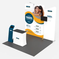 Stand d'exposition en aluminium pliable 10x10 Tissu avec impression par sublimation de teinture pour les foires commerciales