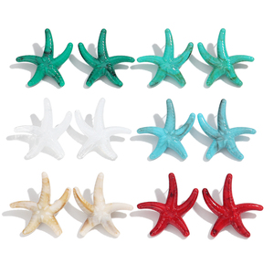 Accessoires de vacances 2025 été mer plage bijoux turquoise vert boucles d'oreilles amusant acrylique surdimensionné étoile de mer boucles d'oreilles - Product Image 1