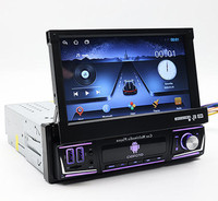Autoradio 1 Din 7 pouces rétractable avec Bluetooth, GPS et fonction de mise en miroir d'écran